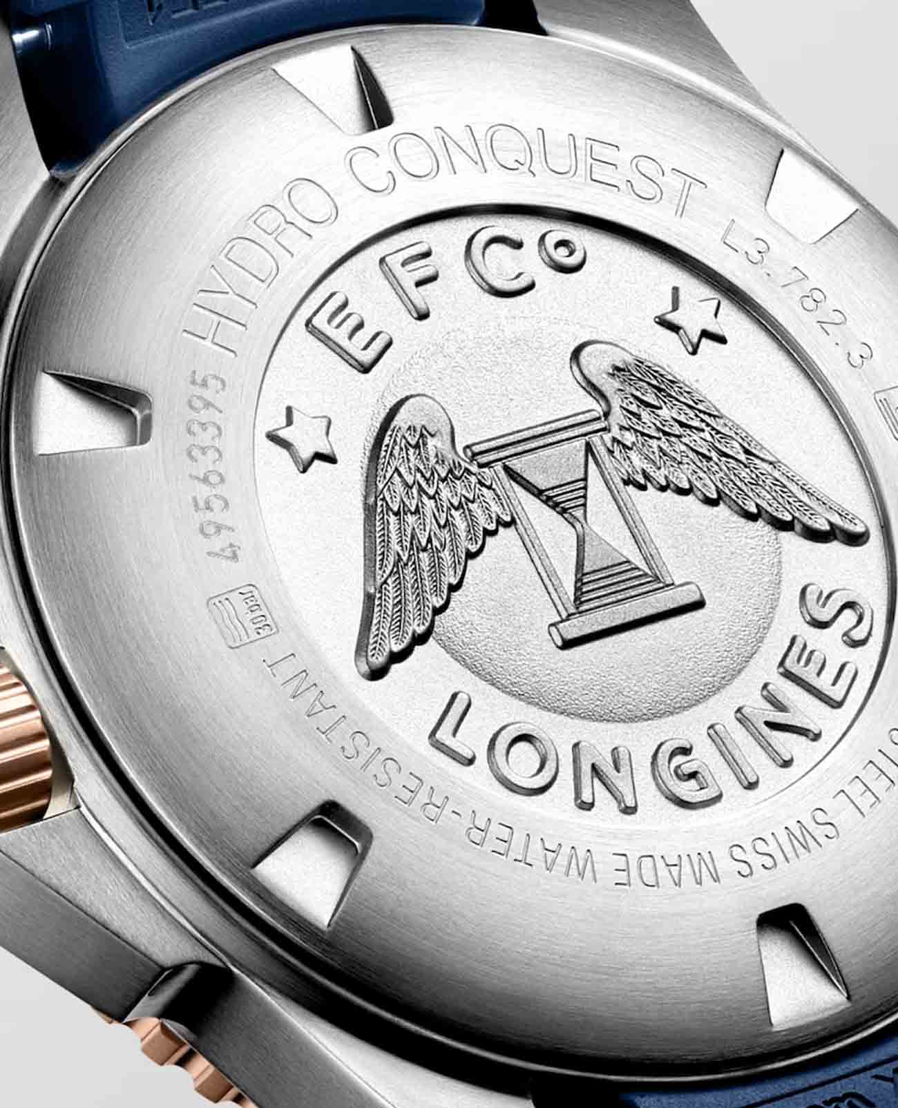 Longines Longines HydroConquest L3.782.3.98.9 механические мужские часы часы крупный план синий циферблата