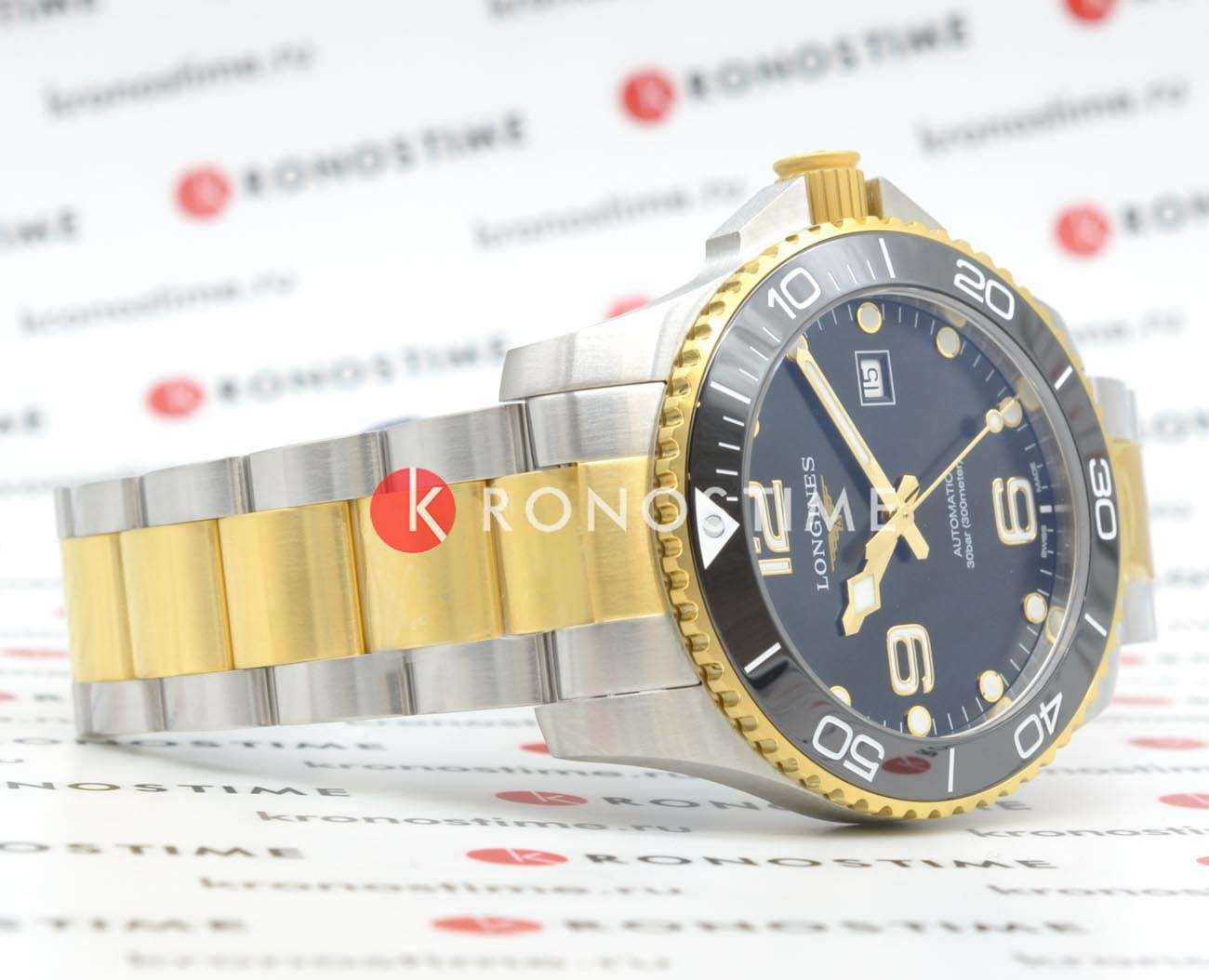 Оригинальные часы Longines Longines HydroConquest L3.782.3.56.7 механические калибр механизма l888 общий вид