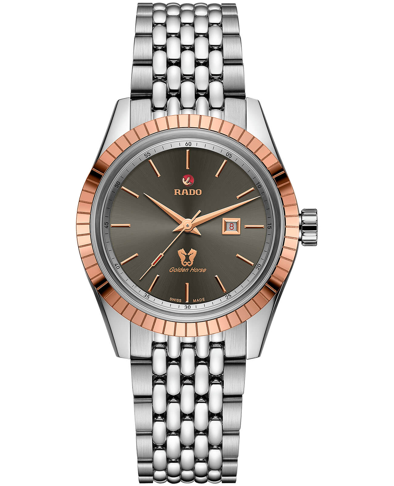 Rado Rado Golden Horse Automatic R33102103 Automatic R33102103 механические женские часы серый циферблат, браслет нержавеющая сталь — вид спереди