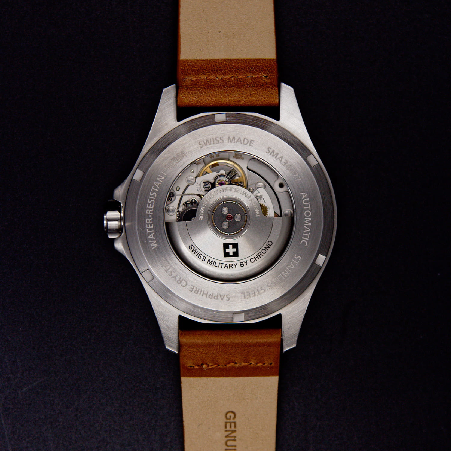 Swiss Military by Chrono Swiss Military by Chrono SMA34077.09,  швейцария мужские часы на браслете кожаный боковой вид