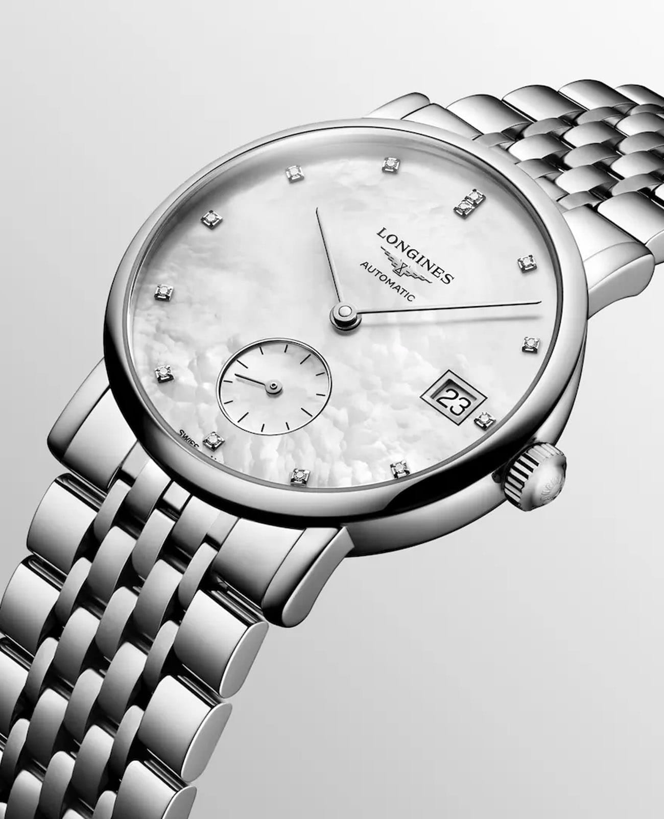 Longines Longines Elegant Collection L4.312.4.87.6, elegant collection швейцария женские часы на браслете нержавеющая сталь боковой вид