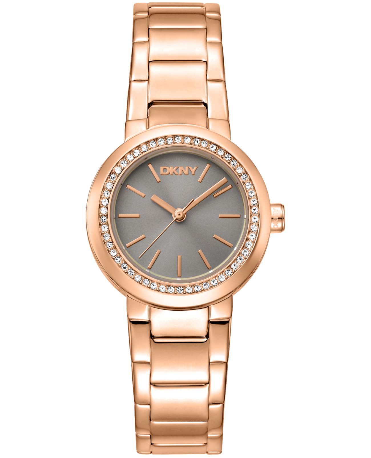 DKNY DKNY Eastside Mini DK1L024M0145  DK1L024M0145 кварцевые женские часы серый циферблат, браслет нержавеющая сталь с ip-покрытием — вид спереди