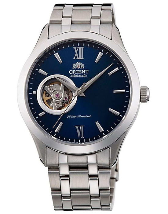 Orient Orient Classic Automatic AG03001D  AG03001D механические мужские часы синий циферблат, браслет нержавеющая сталь — вид спереди