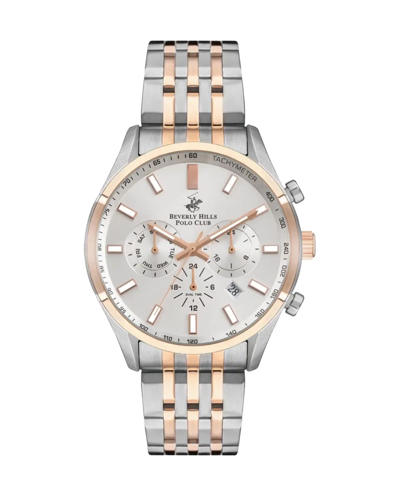 Beverly Hills Polo Club Beverly Hills Polo Club BP3249X.530  BP3249X.530 кварцевые мужские часы серебристый циферблат, браслет нержавеющая сталь — вид спереди