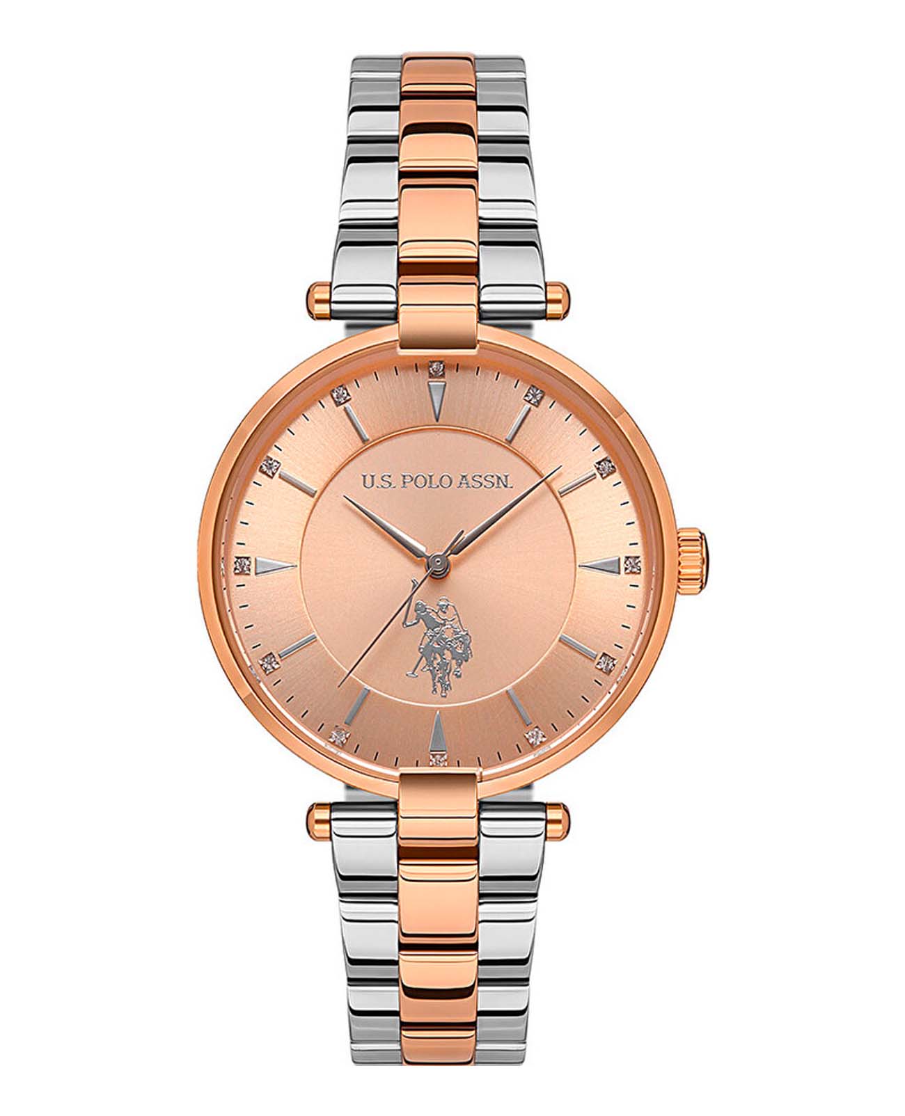 U.S. Polo Assn. U.S. Polo Assn Stile USPA2048-02  USPA2048-02 кварцевые женские часы золотой циферблат, браслет нержавеющая сталь с ip-покрытием — вид спереди