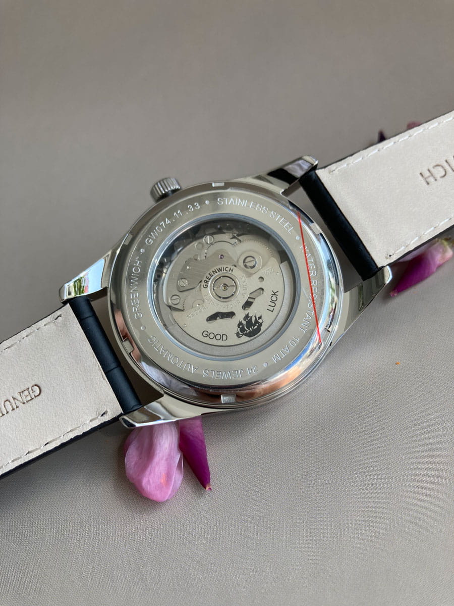 Greenwich Greenwich Good Luck Classic GW 074.41.33,  англия мужские часы на браслете кожаный боковой вид