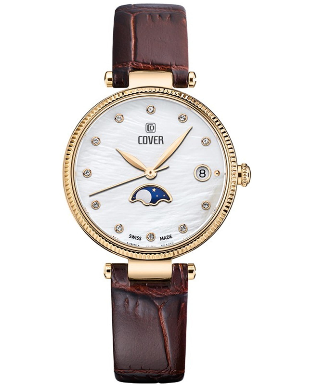 Cover Cover Moon CO196.05  CO196.05 кварцевые женские часы белый циферблат, браслет кожаный — вид спереди