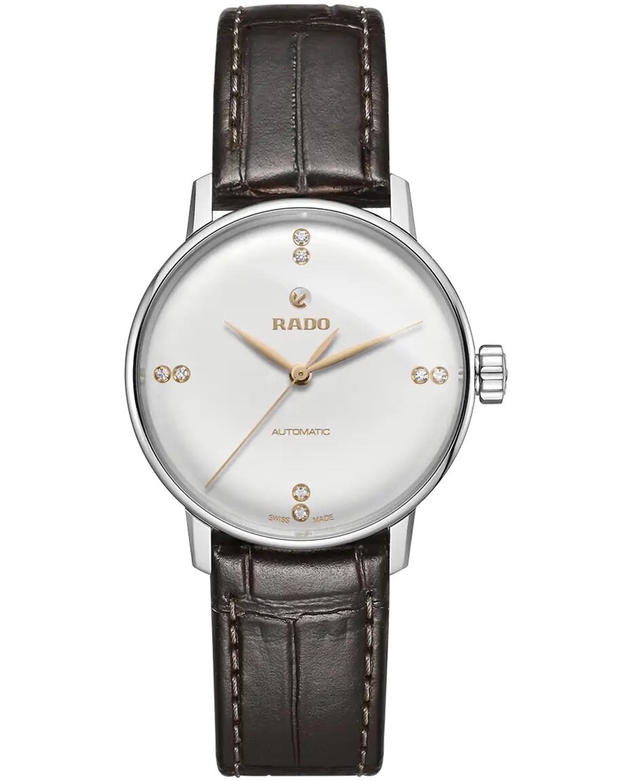 Rado Rado Coupole Classic R22862725 Classic R22862725 механические женские часы серебристый циферблат, браслет кожаный — вид спереди