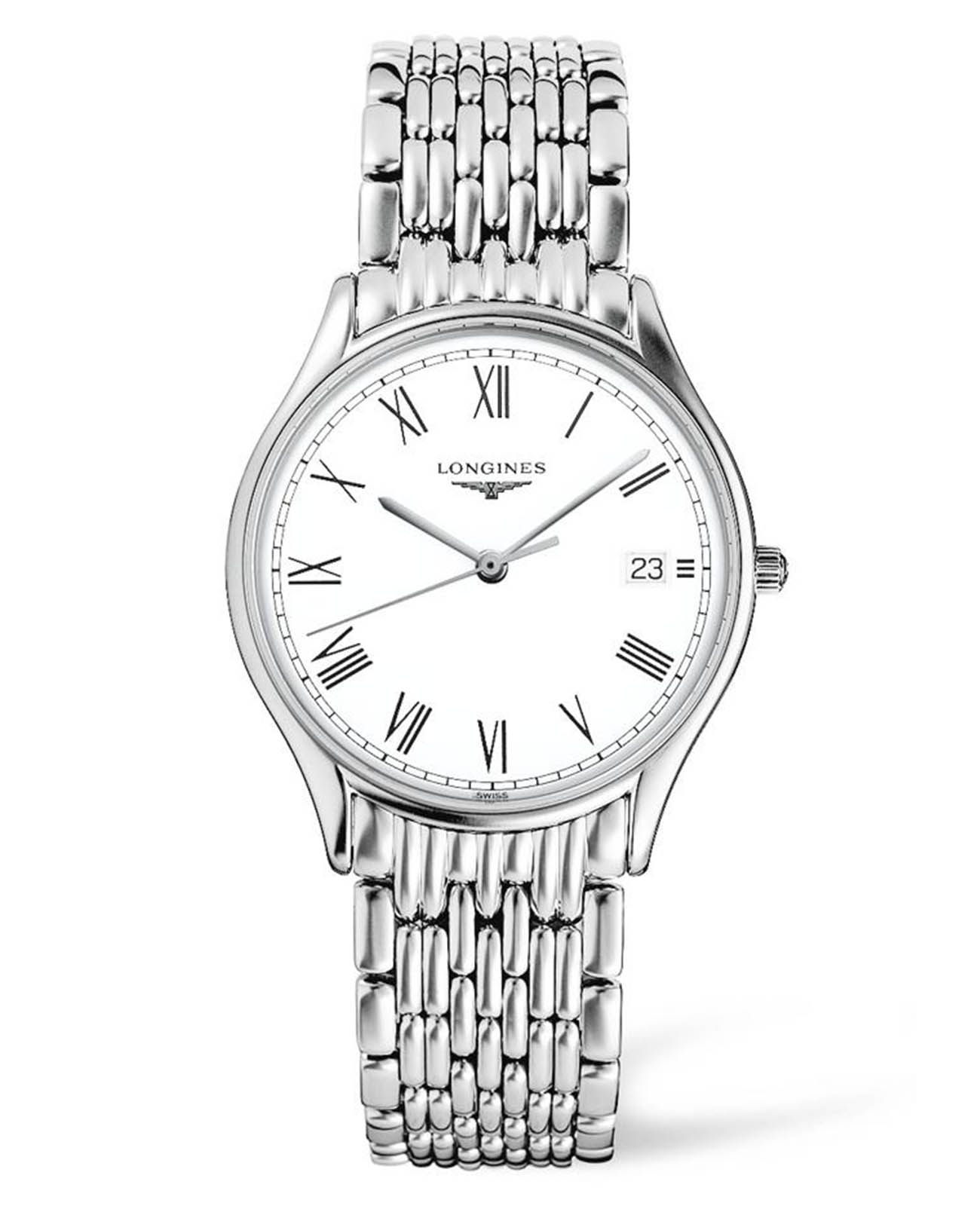 Longines Longines Lyre L4.759.4.11.6  L47594116 кварцевые женские часы белый циферблат, браслет нержавеющая сталь — вид спереди