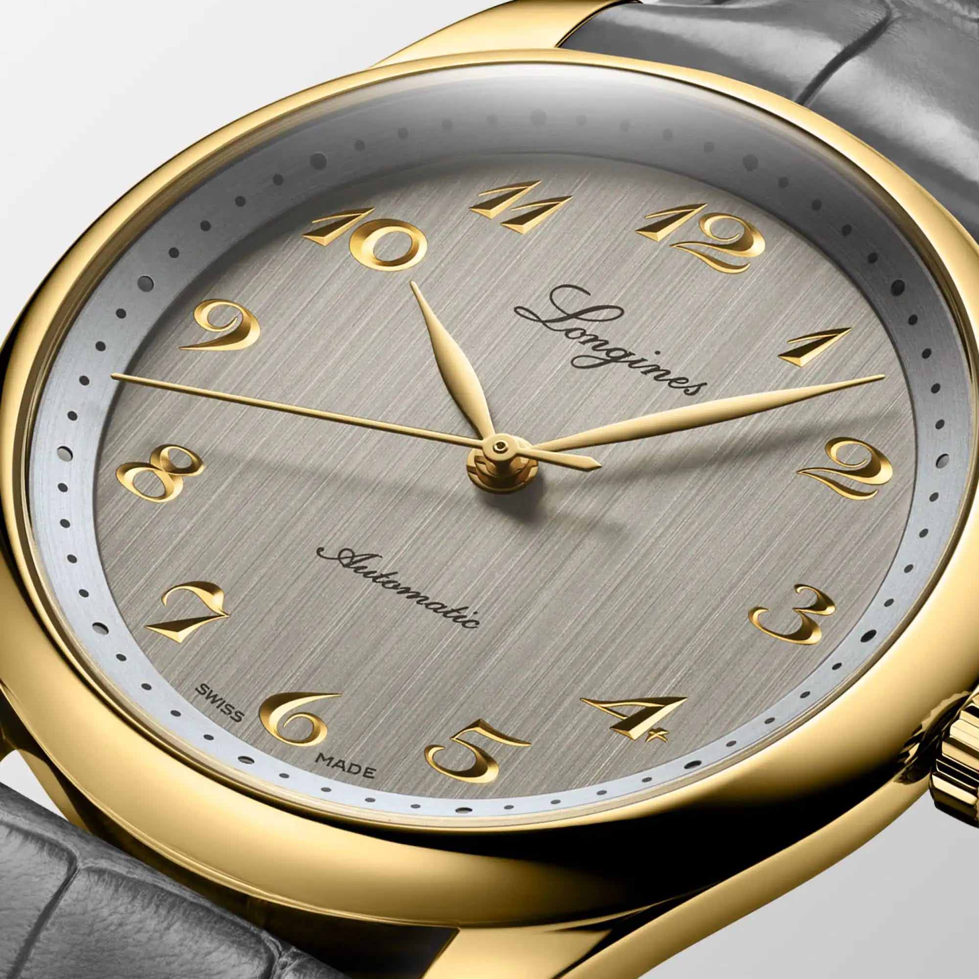 Longines Longines Master Collection 190th Anniversary L2.793.6.73.2 механические мужские часы часы крупный план серый циферблата