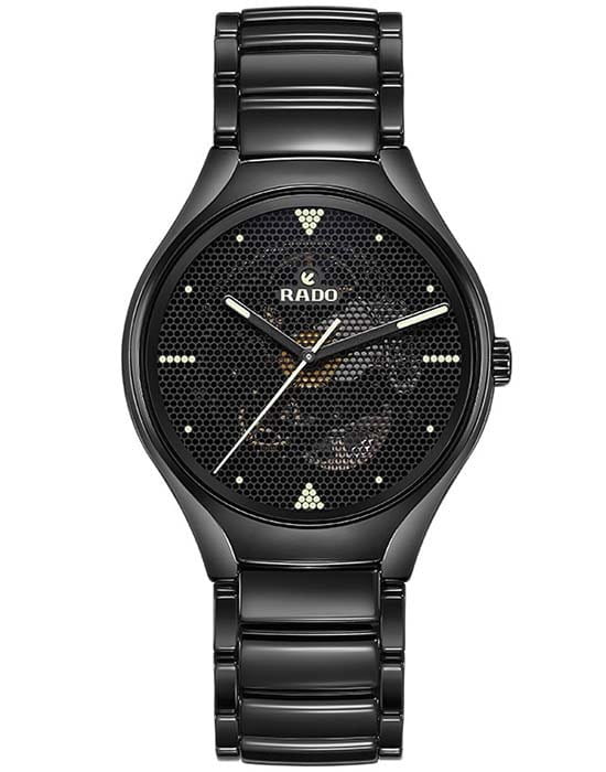 Rado Rado True R27101192 Automatic R27101192 механические мужские часы черный циферблат, браслет керамика — вид спереди