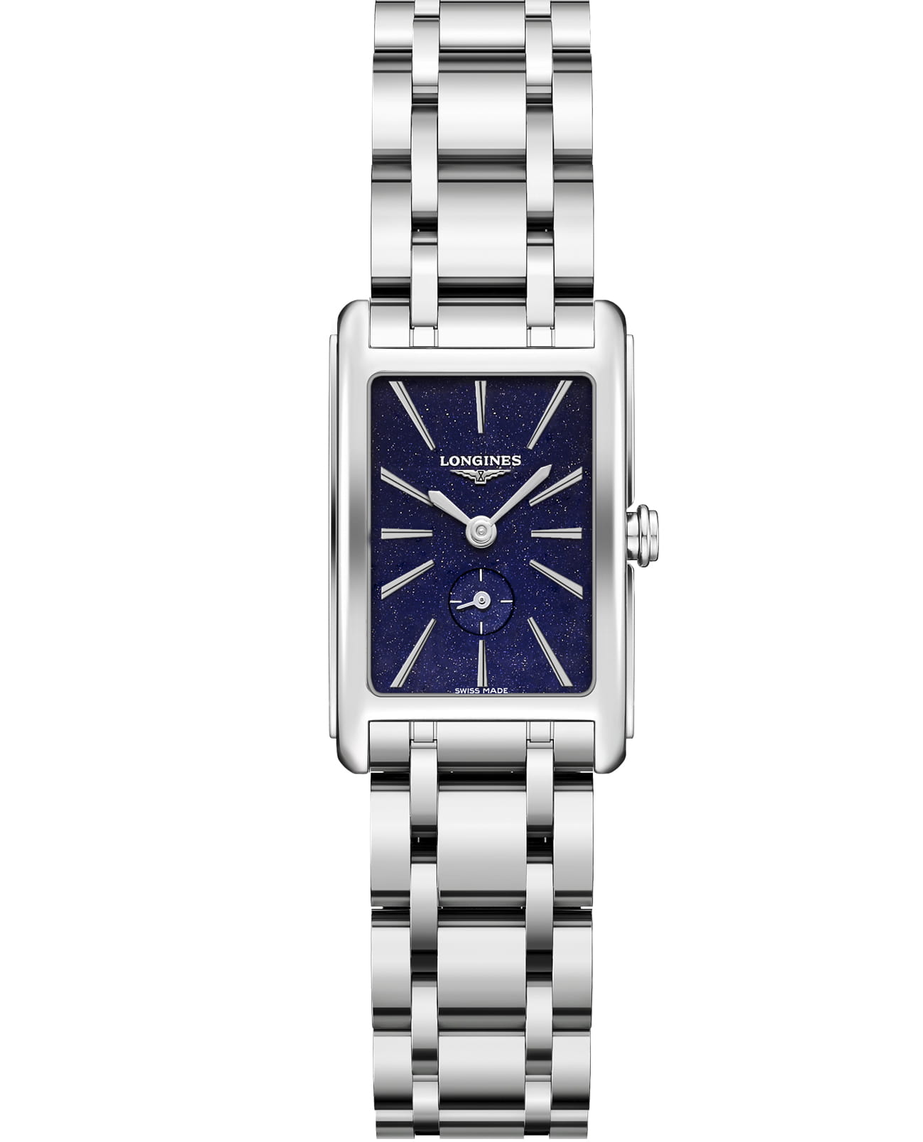 Longines Longines DolceVita L5.255.4.93.6  L52554936 кварцевые женские часы синий циферблат, браслет нержавеющая сталь — вид спереди