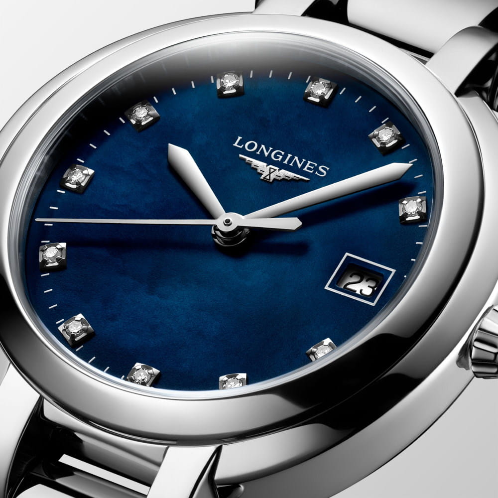 Longines Longines PrimaLuna L8.112.4.98.6 женские часы синий циферблат на запястье