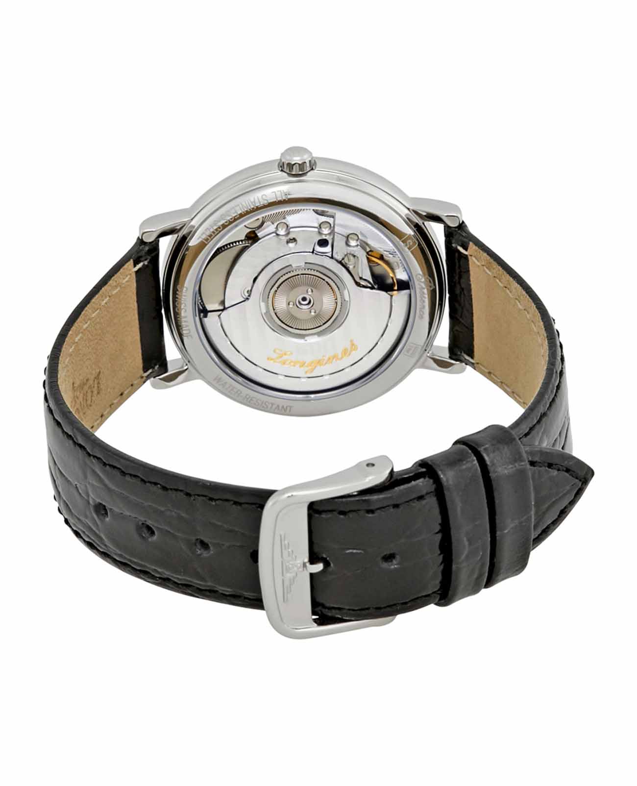 Longines Longines Presence L4.821.4.12.2, presence швейцария мужские часы на браслете кожаный боковой вид