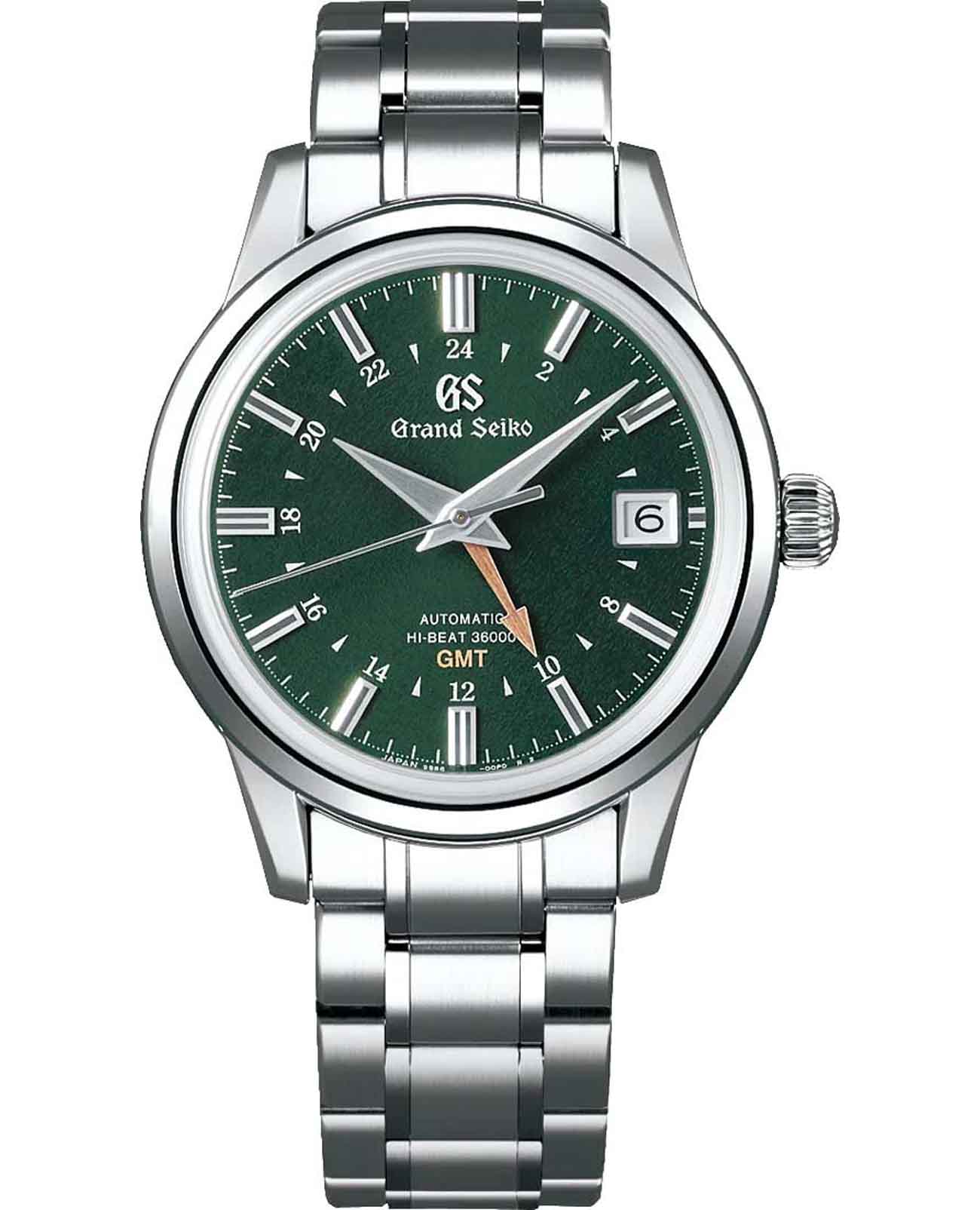 Seiko Seiko Grand Seiko SBGJ251G  SBGJ251G механические мужские часы зеленый циферблат, браслет нержавеющая сталь — вид спереди