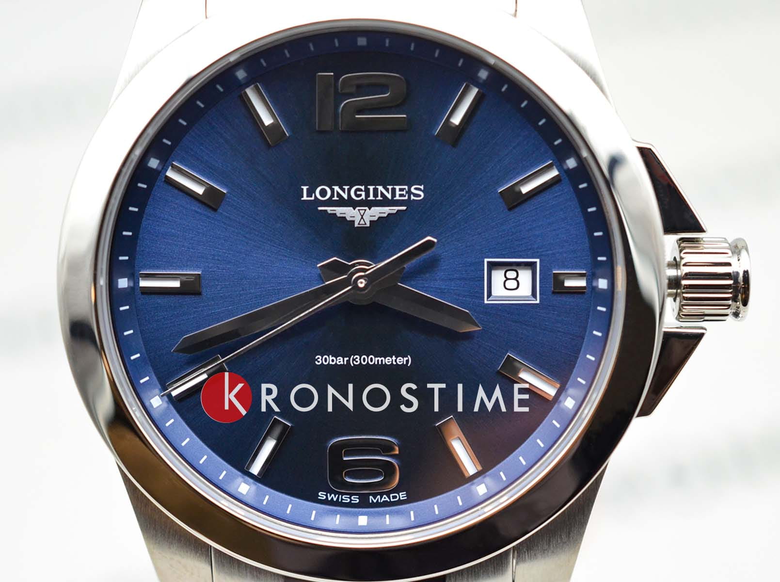 Longines Longines Conquest L3.759.4.96.6, conquest швейцария мужские часы на браслете нержавеющая сталь боковой вид