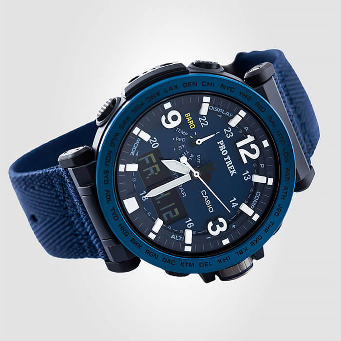 Casio Casio Pro Trek PRG-600YB-2 мужские часы синий циферблат на запястье