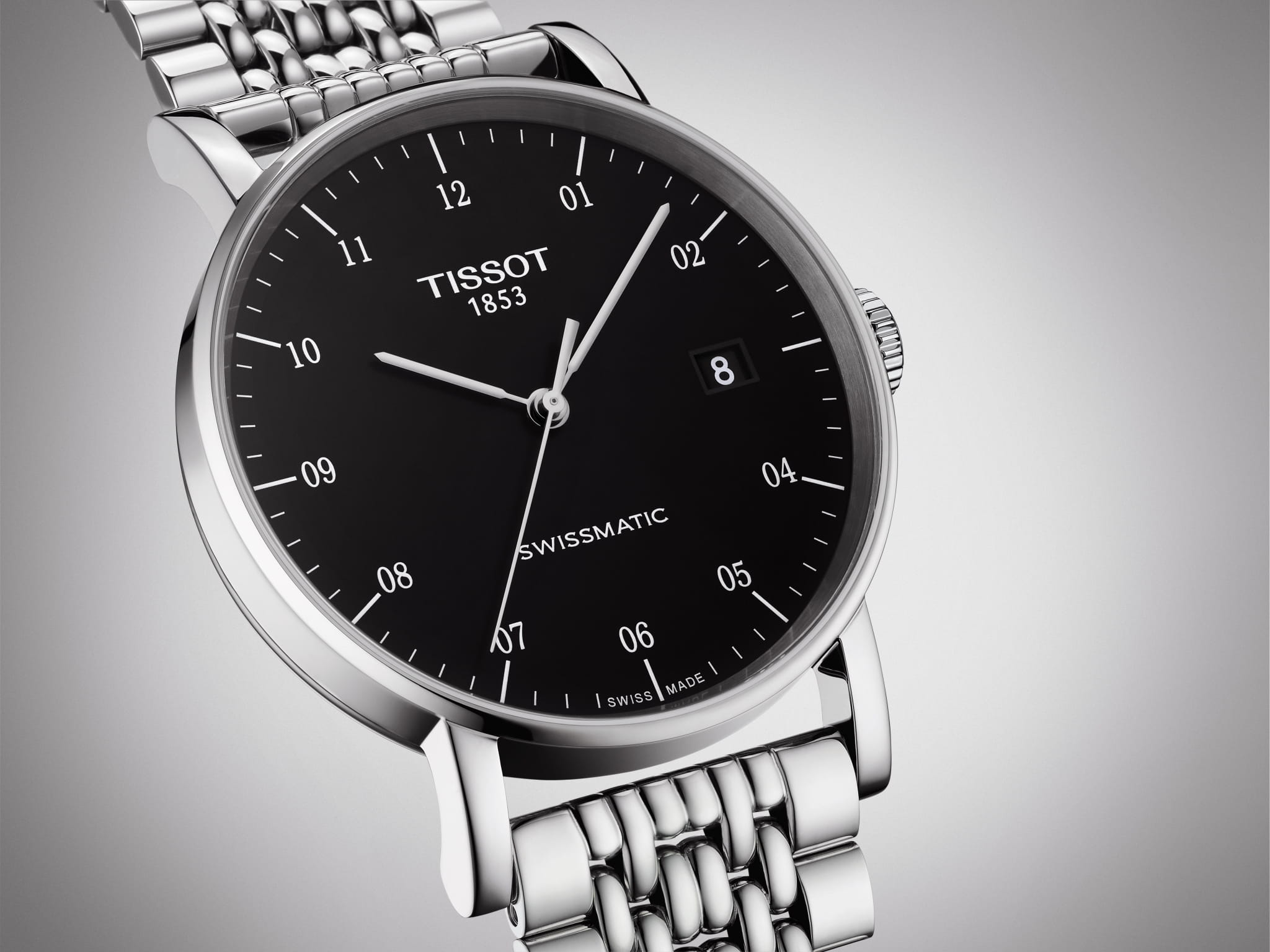 Tissot Tissot Everytime Swissmatic T109.407.11.052.00, t-classic швейцария мужские часы на браслете  боковой вид