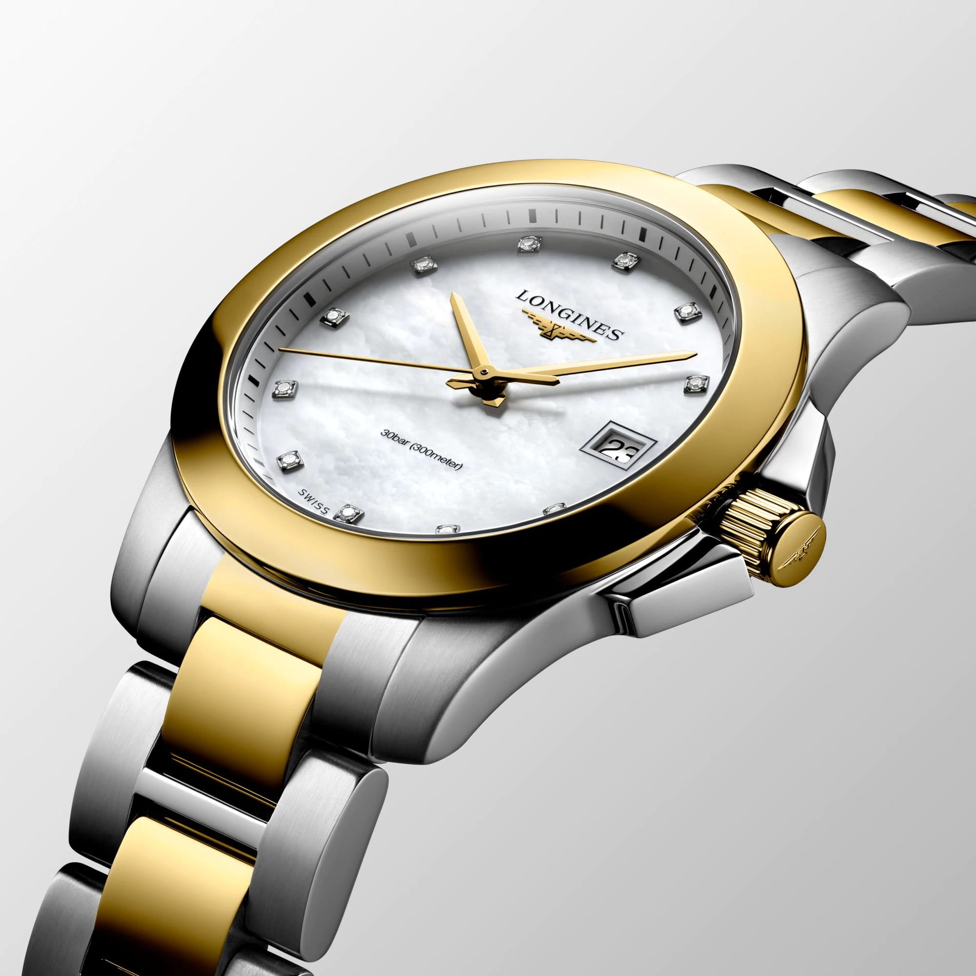 Longines Longines Conquest L3.377.3.87.7 женские часы перламутровый циферблат на запястье