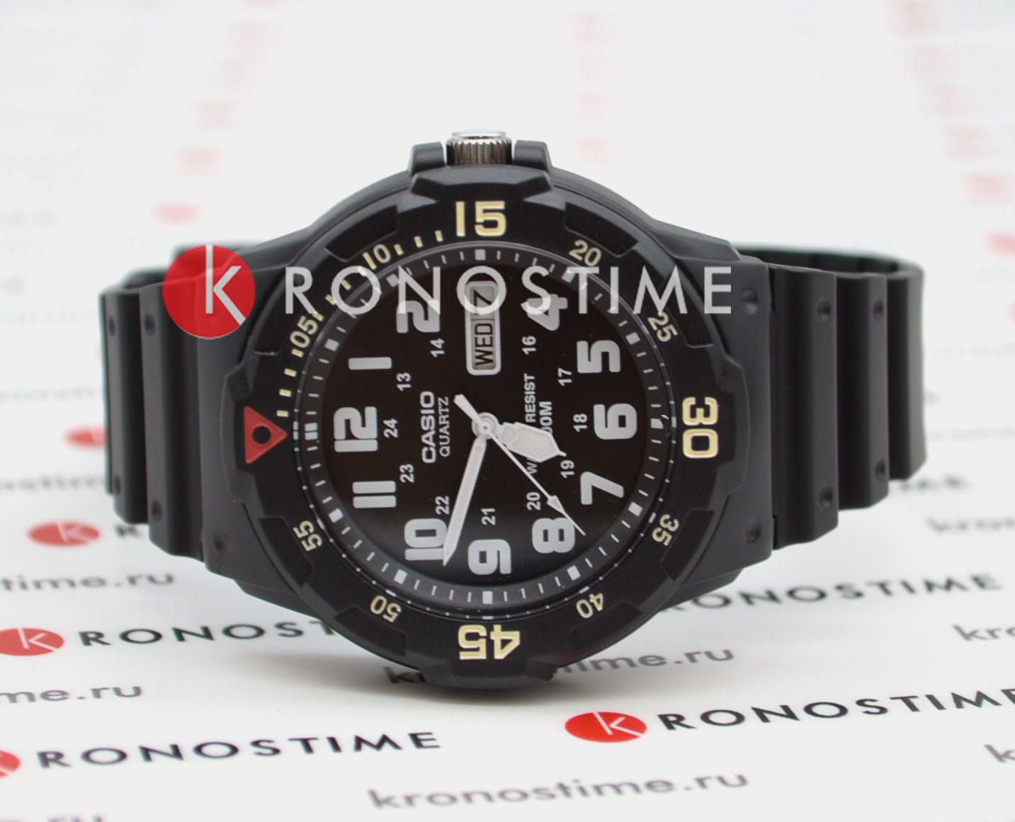 Casio Casio Collection MRW-200H-1B2VDF (MRW-200H-1B2), illuminator япония мужские часы на браслете пластик боковой вид