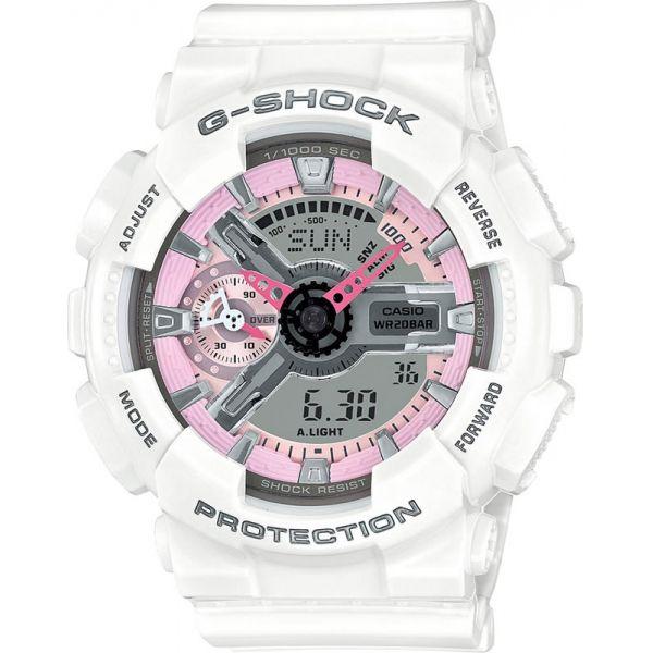 Casio Casio G-Shock GMA-S110MP-7A  GMA-S110MP-7A электронные женские часы розовый циферблат, браслет пластик — вид спереди