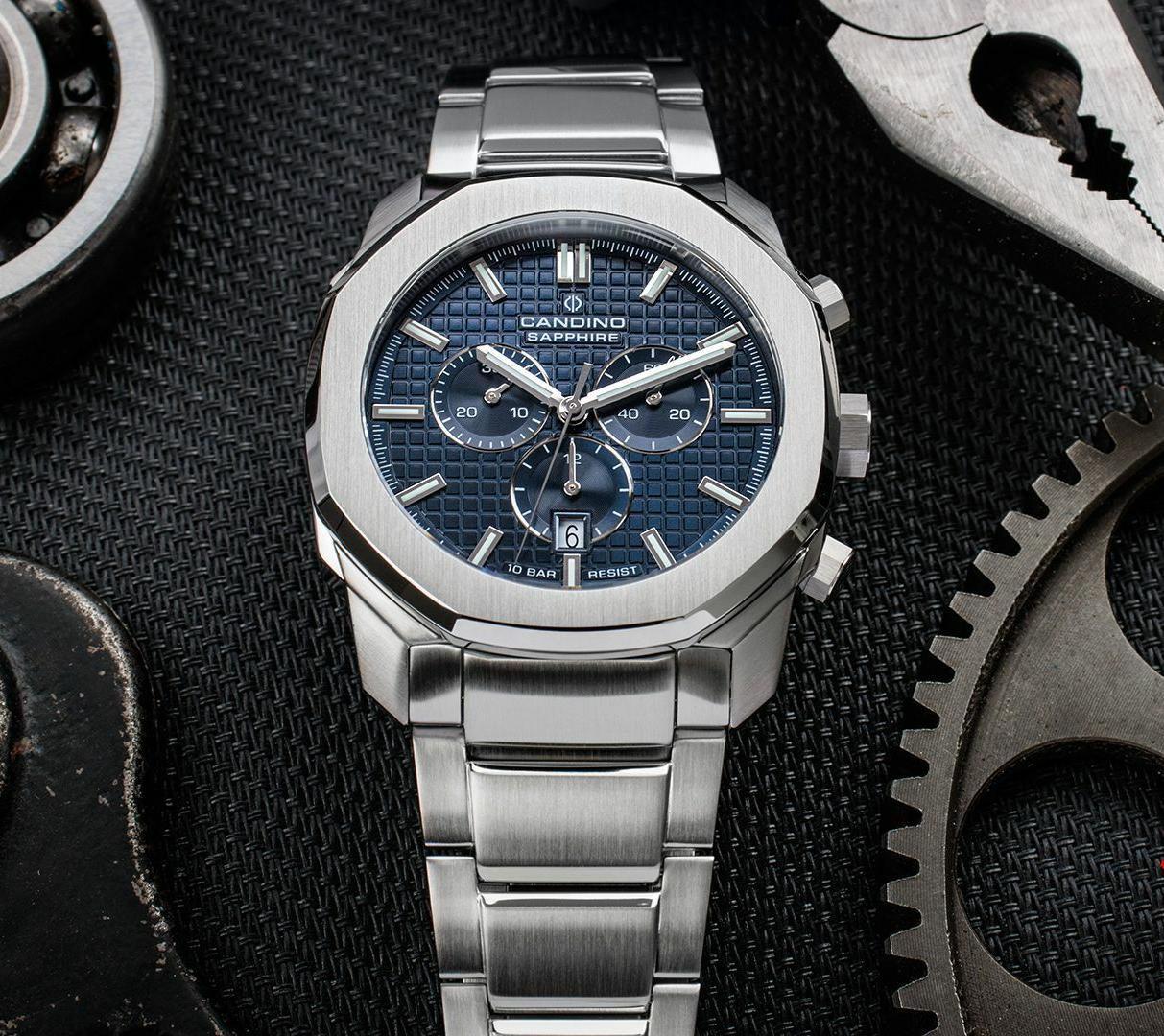 Candino Candino Chronos Carree C4746/2,  швейцария мужские часы на браслете нержавеющая сталь боковой вид