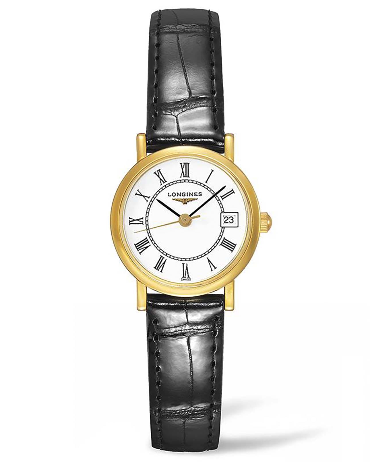 Longines Longines Presence L4.277.6.11.0  L42776110 кварцевые женские часы белый циферблат, браслет кожаный — вид спереди