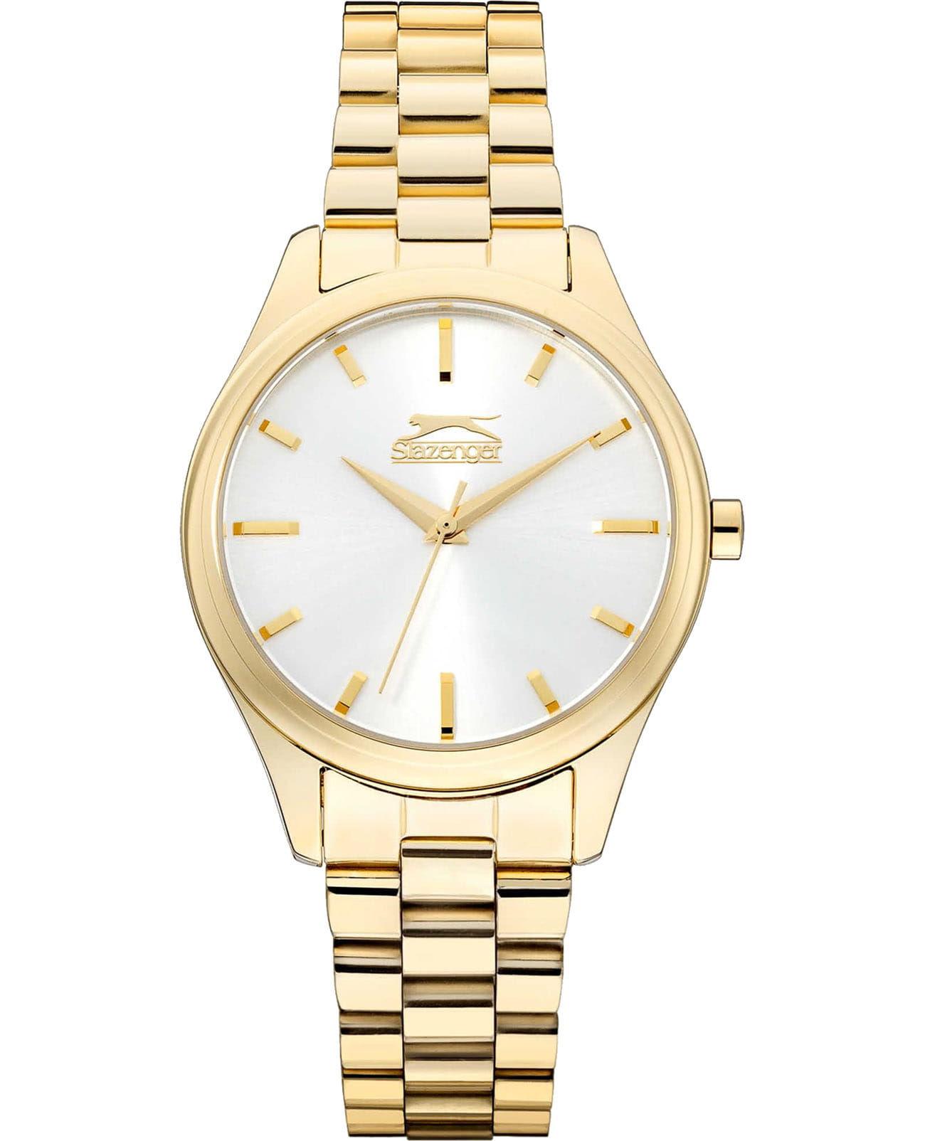 Slazenger Slazenger SL.09.6246.3.04  SL.09.6246.3.04 кварцевые женские часы серебристый циферблат, браслет суперметалл с ip покрытием — вид спереди