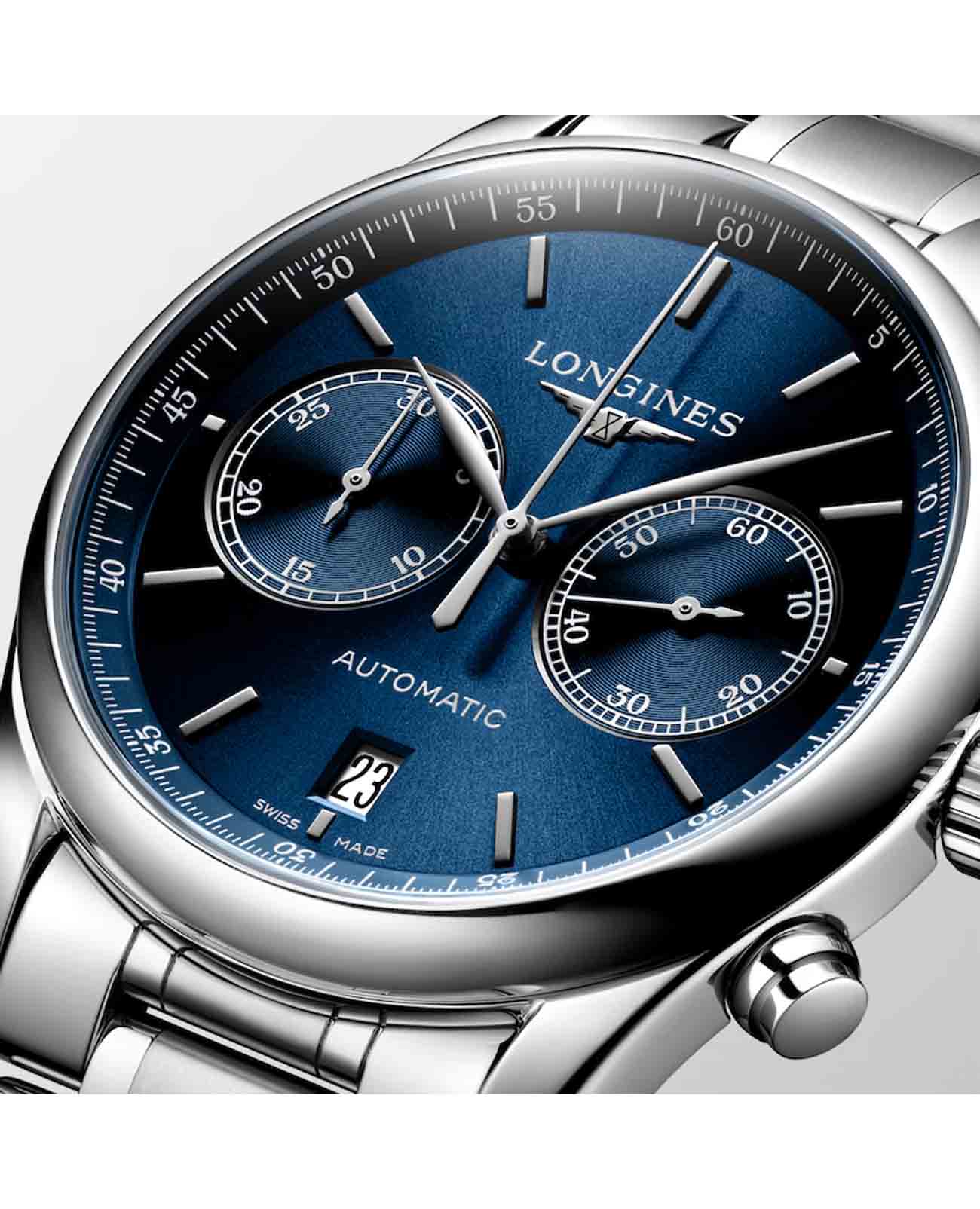 Longines Longines Master Collection L2.629.4.92.6 мужские часы синий циферблат на запястье