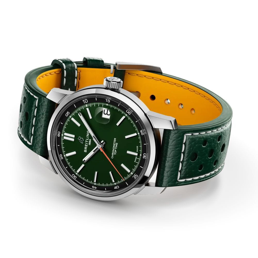 Breitling Breitling Top Time B31 AB3113171L1X1 мужские часы зеленый циферблат на запястье