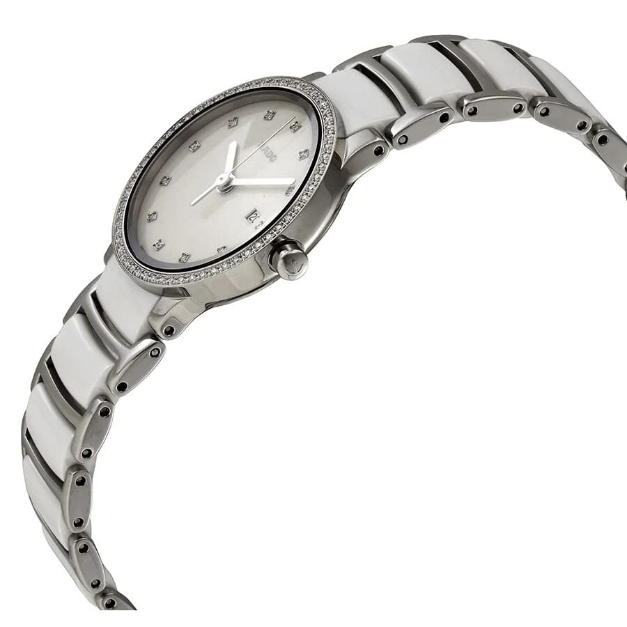 Rado Rado Centrix Diamonds R30936722, centrix швейцария женские часы на браслете сталь + высокотехнологичная керамика боковой вид