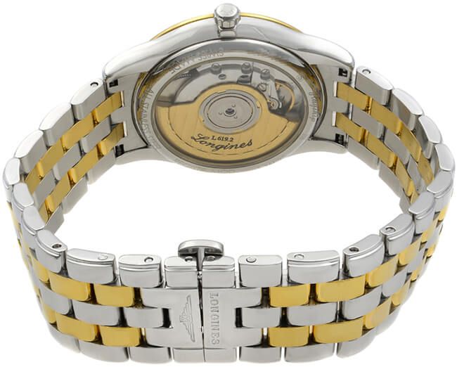 Longines Longines Flagship L4.774.3.22.7, flagship швейцария мужские часы на браслете сталь c pvd покрытием боковой вид
