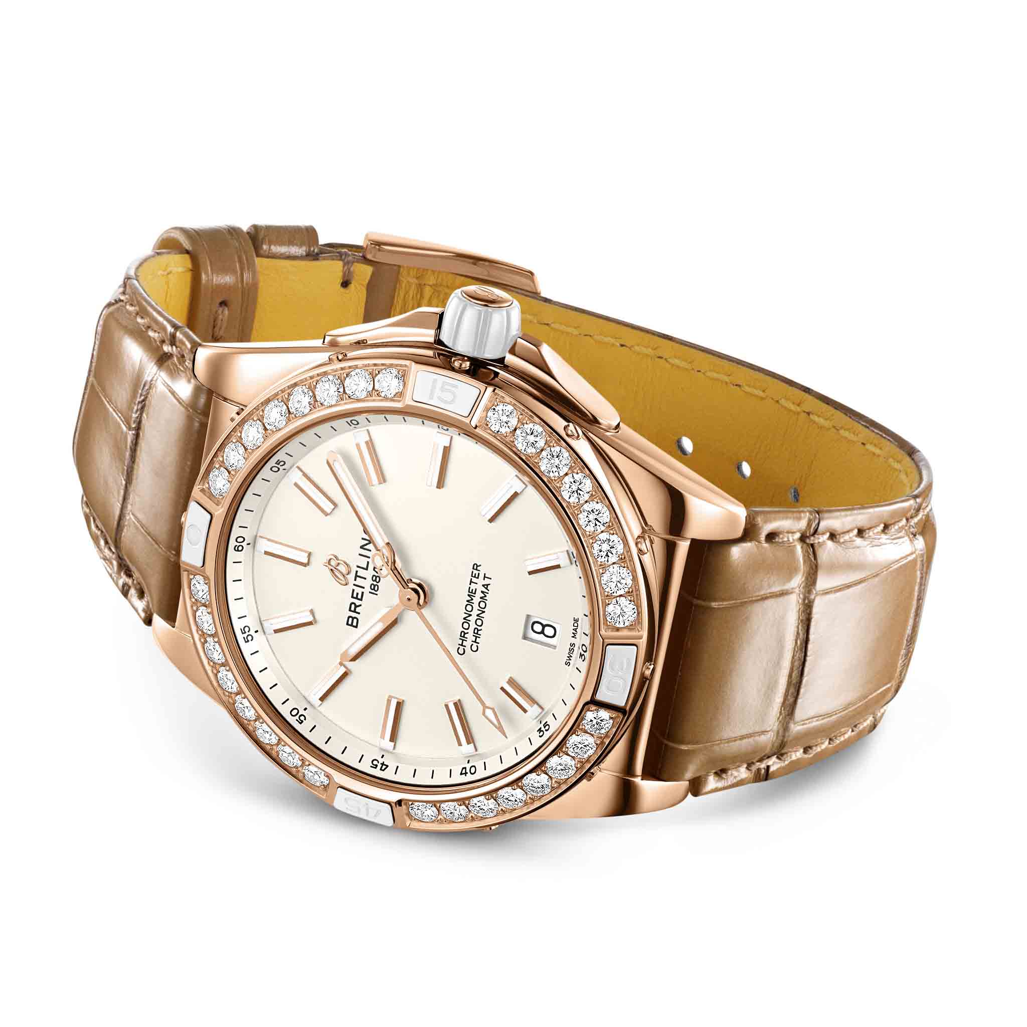 Оригинальные часы Breitling Breitling Super Chronomat Automatic 38 Origins R17356531G1P1 механические калибр механизма breitling 17 общий вид