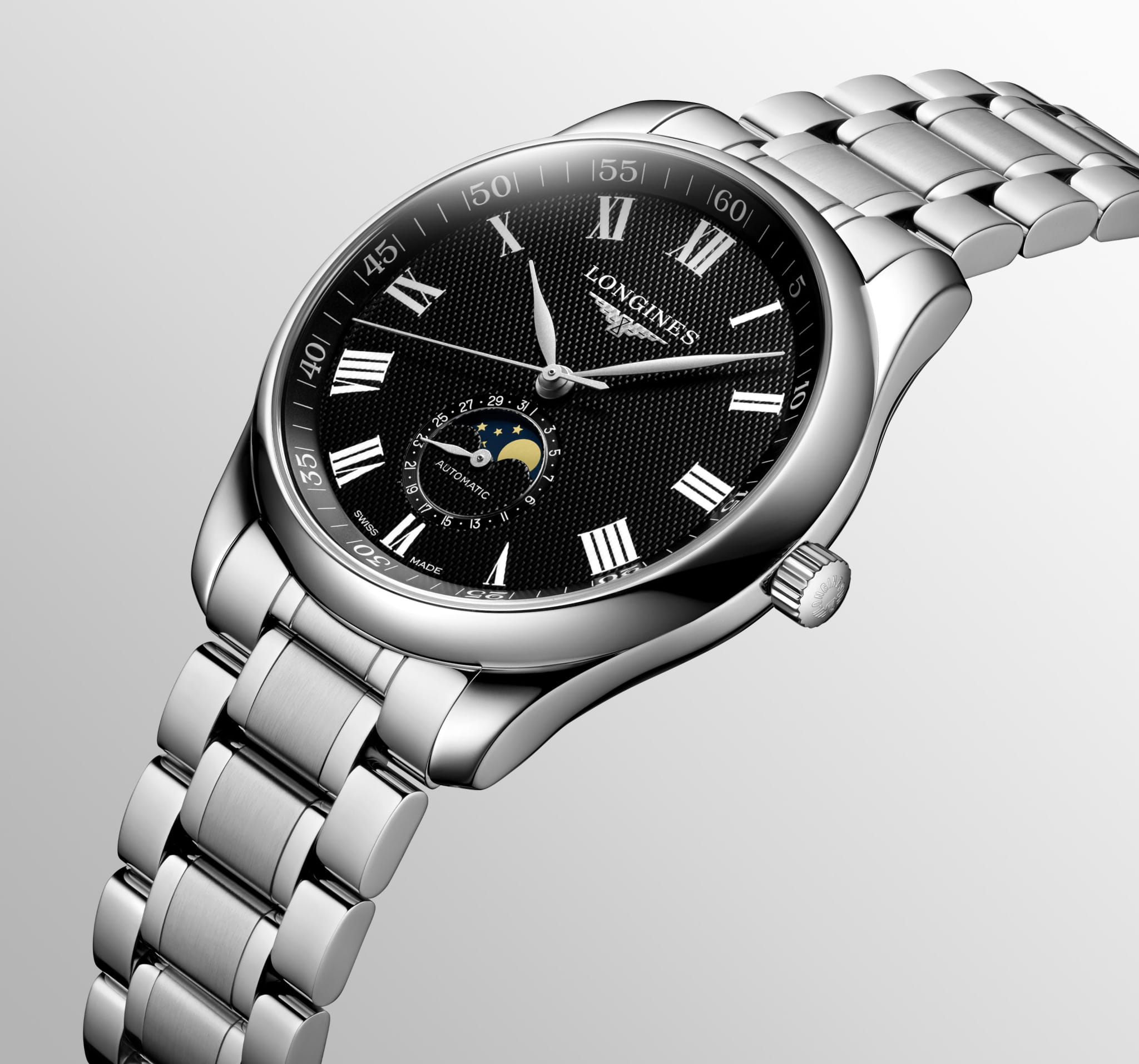 Longines Longines Master Collection L2.919.4.51.6 мужские часы черный циферблат на запястье