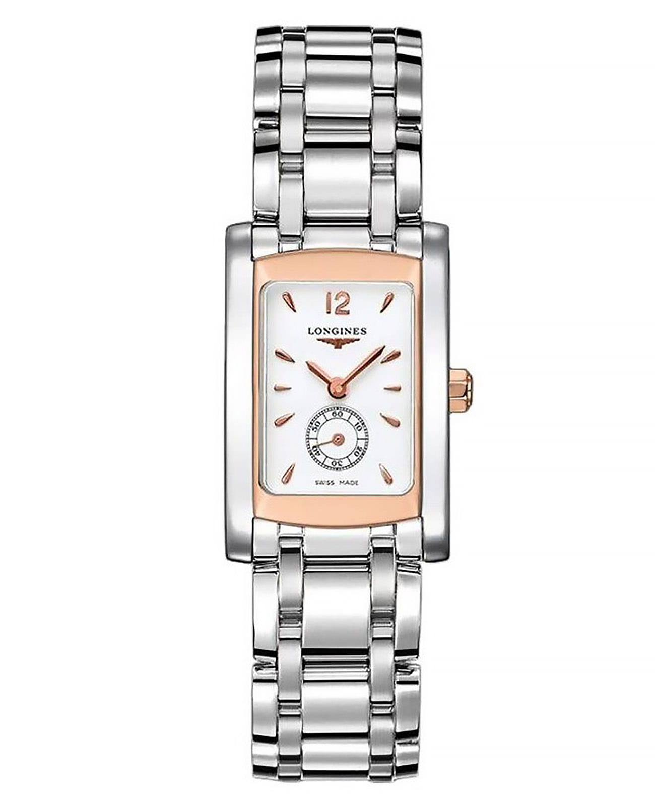 Longines Longines DolceVita L5.502.5.18.6  L55025186 кварцевые женские часы белый циферблат, браслет нержавеющая сталь — вид спереди