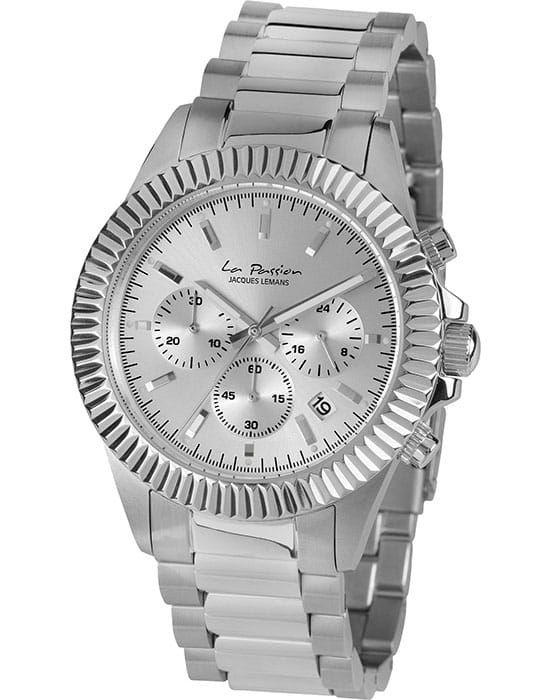 Jacques Lemans Jacques Lemans La Passion LP-111E  LP-111E кварцевые женские часы серебристый циферблат, браслет нержавеющая сталь — вид спереди