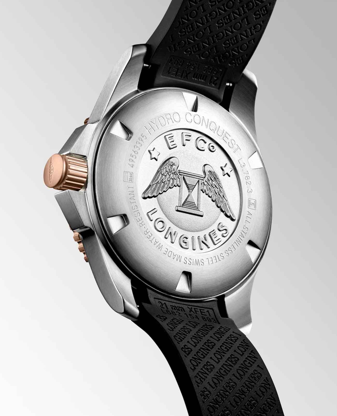 Longines Longines HydroConquest L3.782.3.58.9, hydroconquest швейцария мужские часы на браслете каучук боковой вид