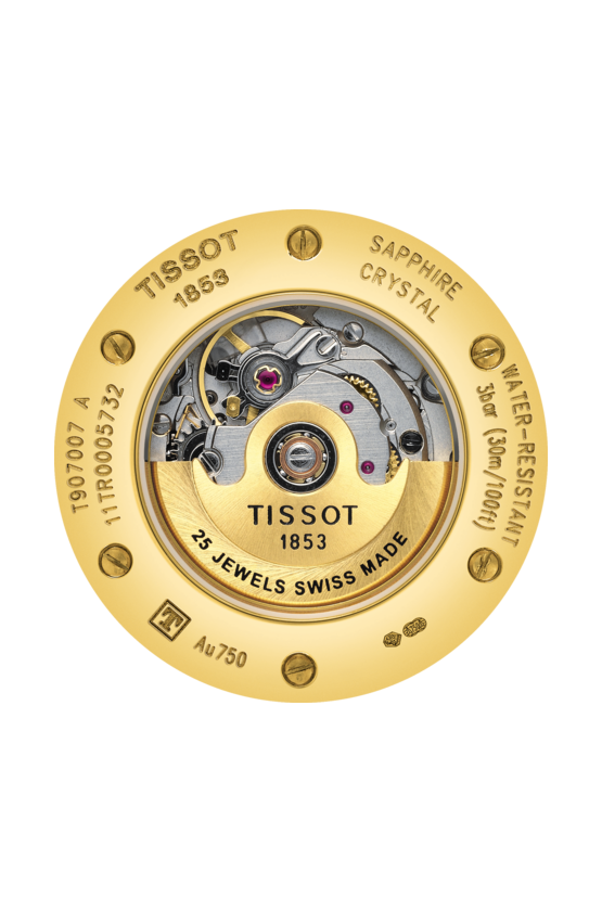 Оригинальные часы Tissot Tissot Carson Automatic Lady 18K Gold T907.007.16.106.01 механические калибр механизма eta 2671 общий вид