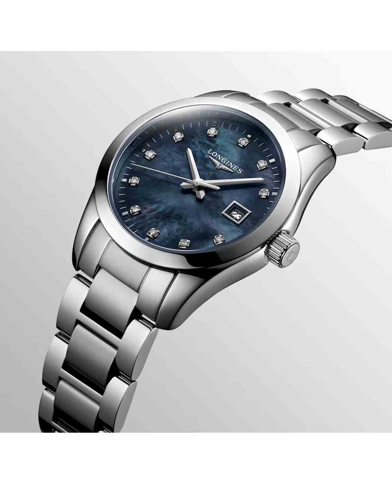 Longines Longines Conquest Classic L2.286.4.88.6 женские часы перламутровый циферблат на запястье