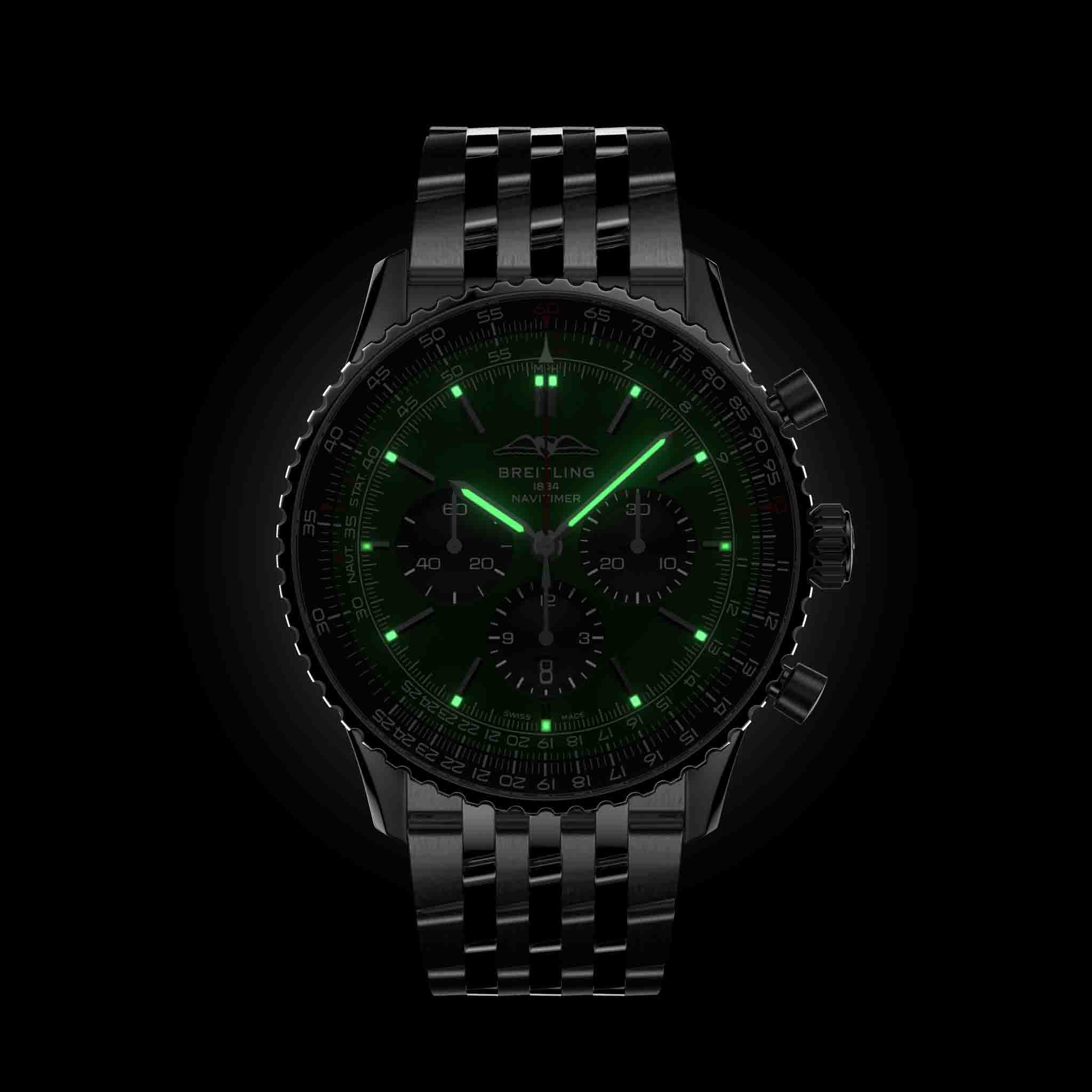 Оригинальные часы Breitling Breitling Navitimer B01 Chronograph 46 AB0137241L1A1 механические калибр механизма мануфактурный механизм breitling caliber b01 общий вид