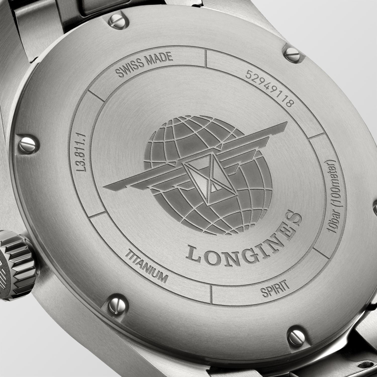 Longines Longines Spirit L3.811.1.53.6 мужские часы черный циферблат на запястье