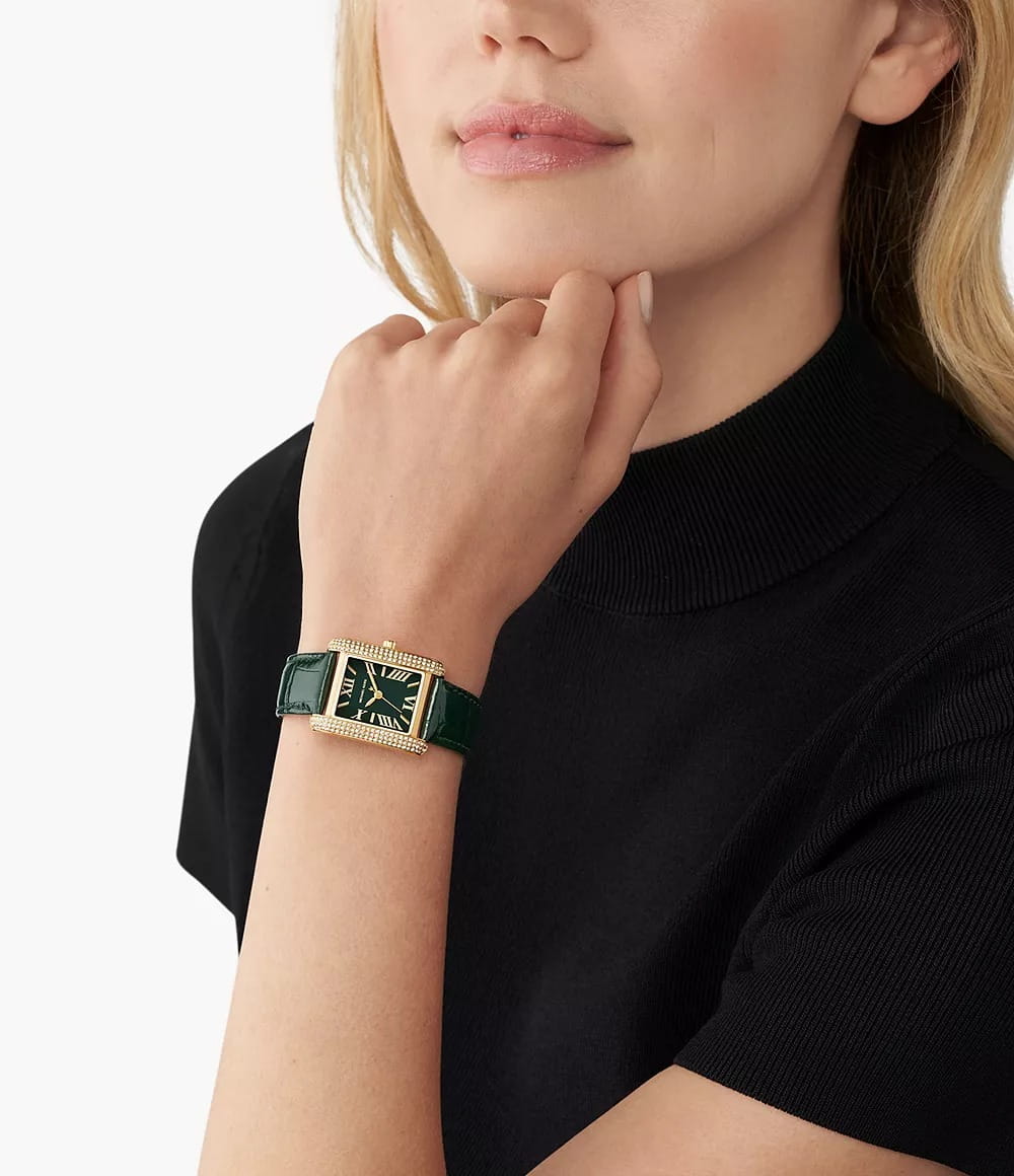 Michael Kors Michael Kors Emery MK4697 кварцевые женские часы часы крупный план зеленый циферблата