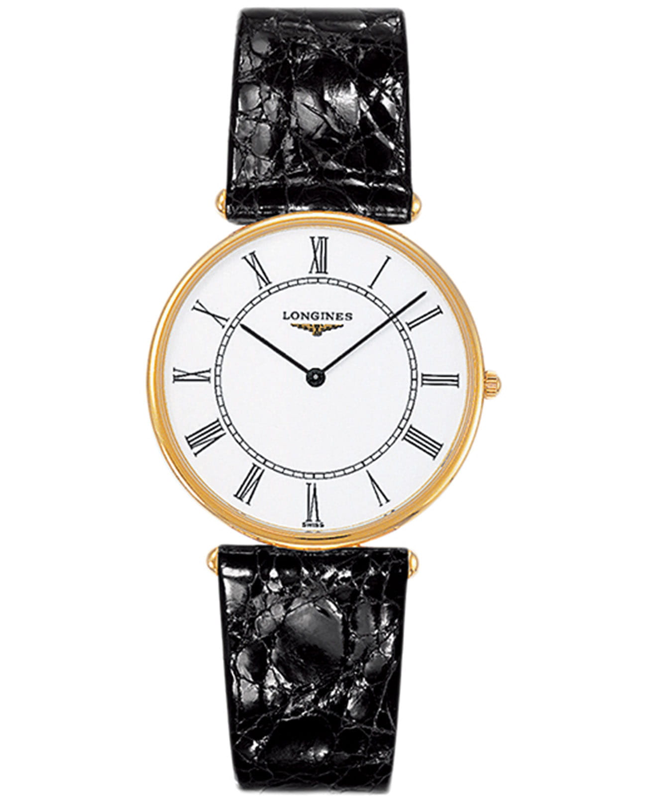 Longines Longines Agassiz L4.691.6.11.0  L46916110 кварцевые мужские часы белый циферблат, браслет кожаный — вид спереди