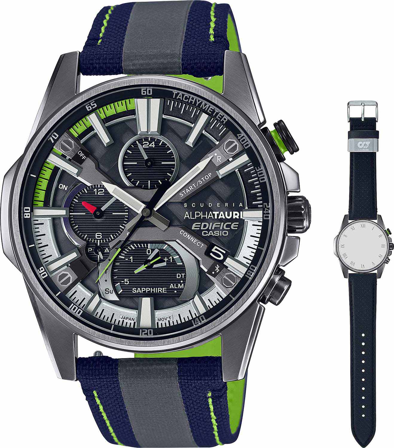 Casio Casio Edifice Scuderia Alpha Tauri Limited Edition EQB-1200AT-1A EQB — детали корпуса и тканевый