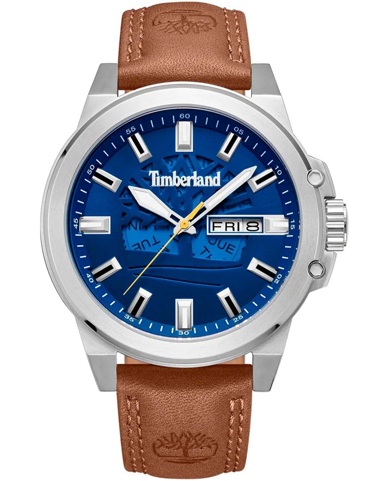 Timberland Timberland Canfield TDWGB0040801  TDWGB0040801 кварцевые мужские часы синий циферблат, браслет кожаный — вид спереди