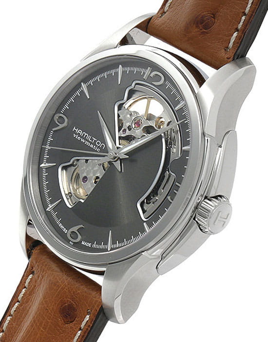 Hamilton Hamilton Jazzmaster Open Heart Auto H32565585, jazzmaster швейцария мужские часы на браслете кожаный боковой вид