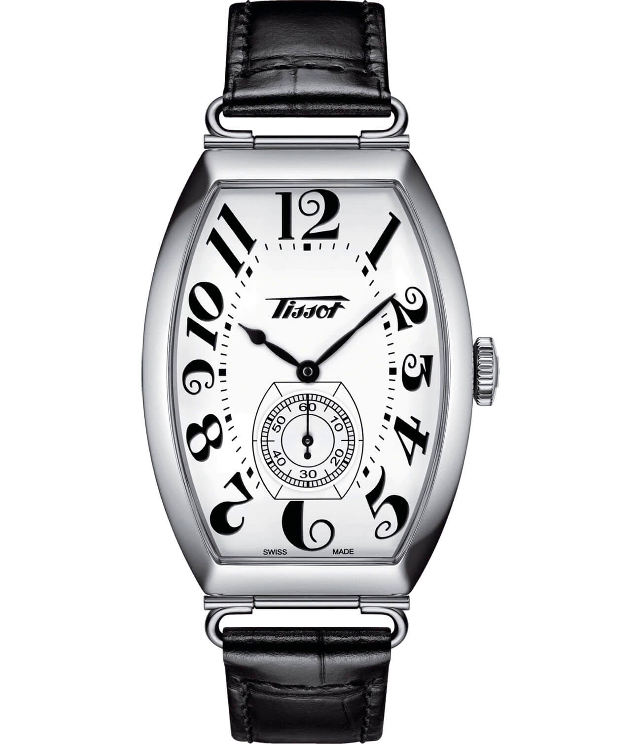 Tissot Tissot Heritage Porto Mechanical T128.505.16.012.00  T1285051601200 механические мужские часы белый циферблат, браслет кожаный — вид спереди