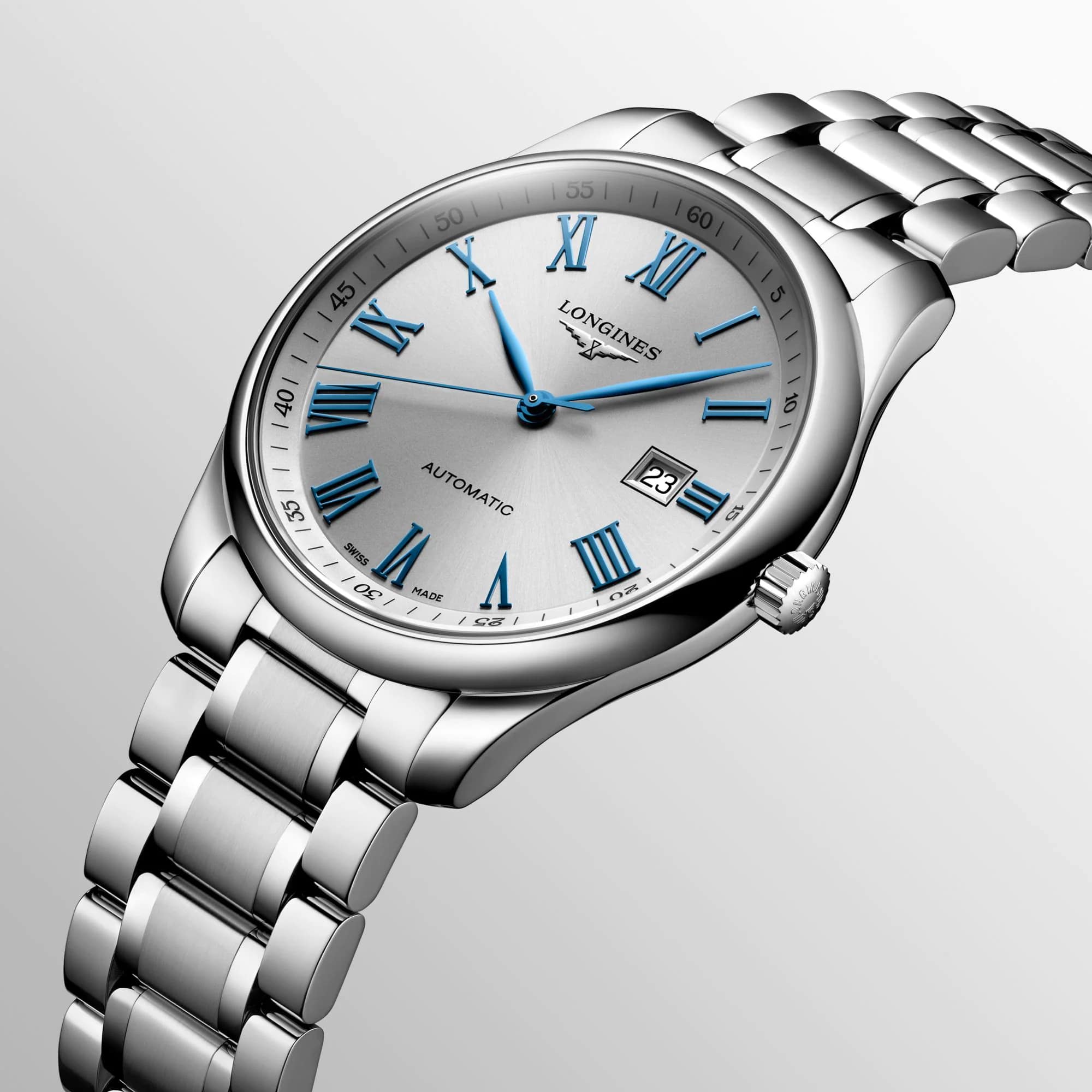 Longines Longines Master Collection L2.893.4.79.6 механические мужские часы часы крупный план серебристый циферблата
