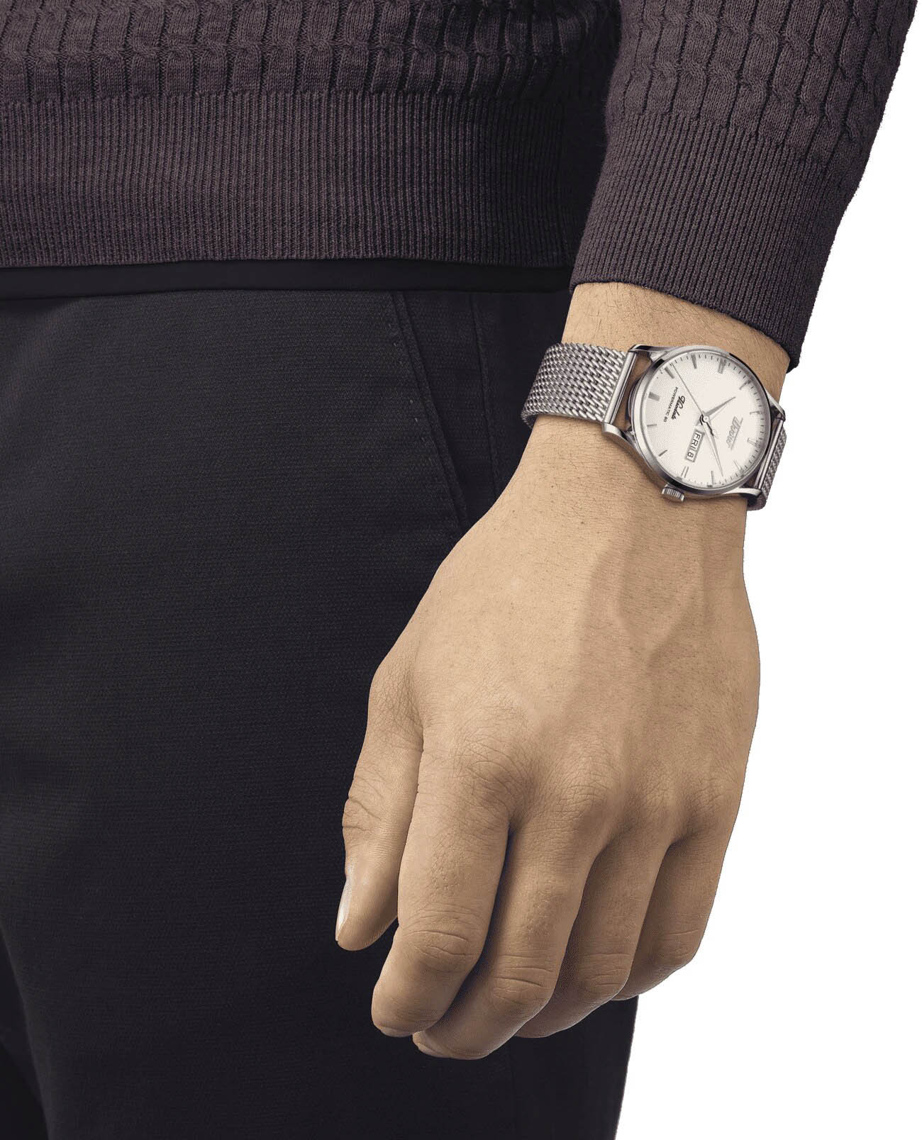 Tissot Tissot Heritage Visodate Powermatic 80 T118.430.11.271.00 Visodate, наручные мужские часы фото под углом