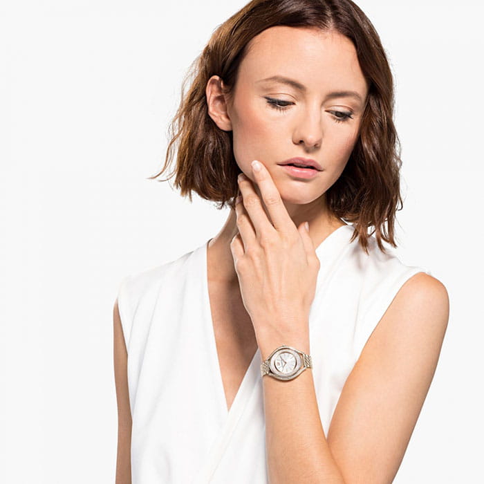 Swarovski Swarovski Crystalline Aura 5519456,  швейцария женские часы на браслете нержавеющая сталь с pvd-покрытием боковой вид